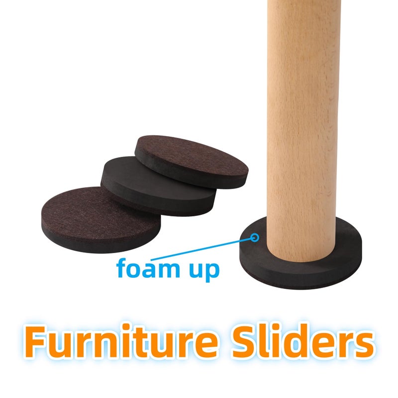 Furnigear Felt Furniture Sliders for Hardwood Floors - Furnigear 8 PCS 5"" Furniture Moving Pads Sliders - Heavy Duty Felt Sliders Chair Leg Floor Protectors - Move Your Furniture Easily & Safety - Image 3